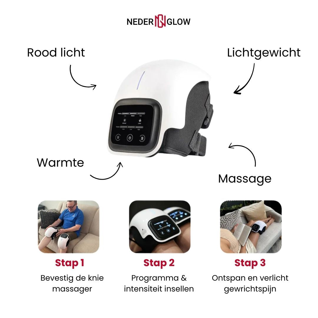 Kniemassage met Vibratie, Warmte en Rood Licht